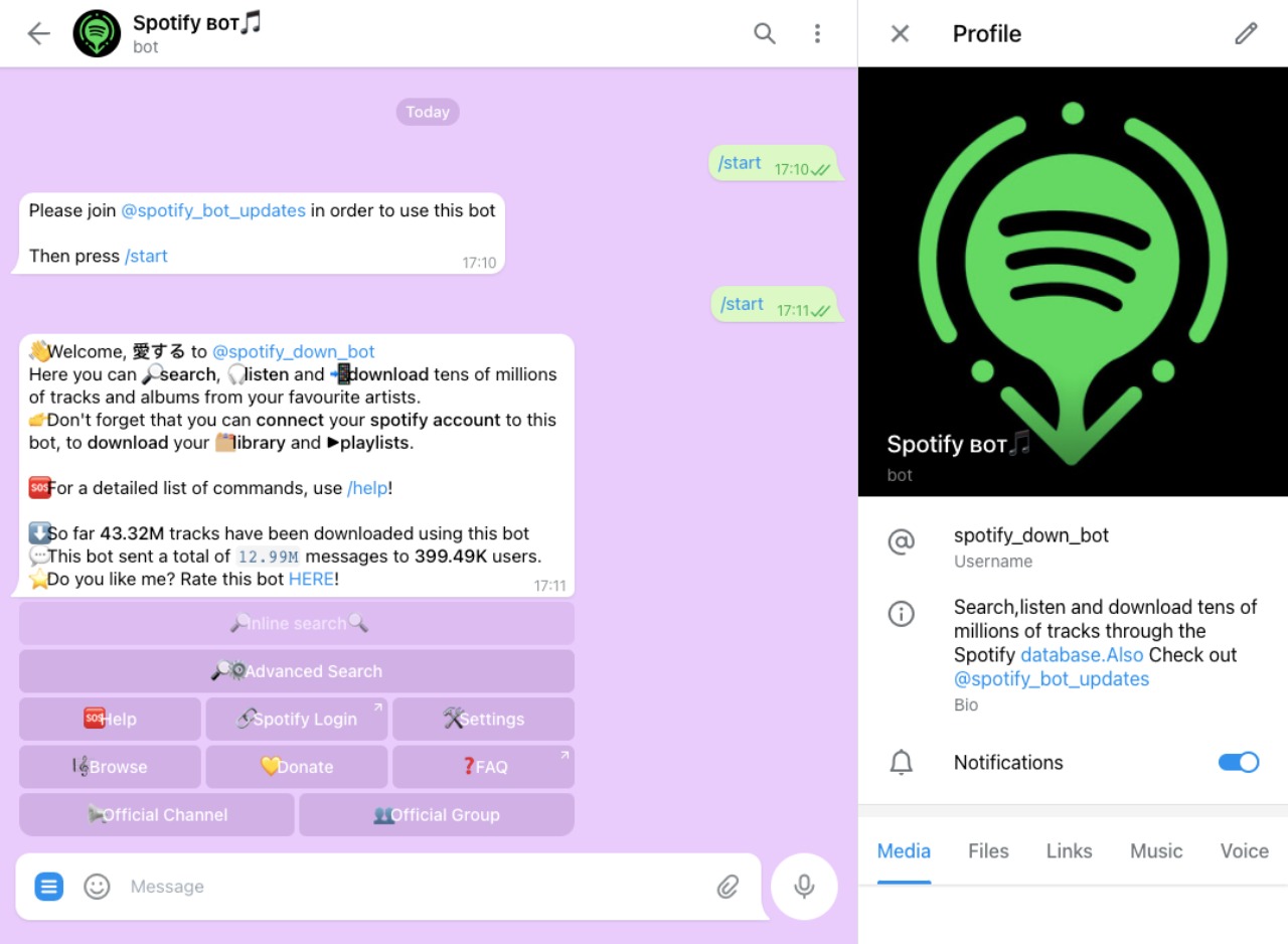 bot spotify telegram 2022